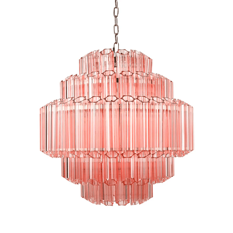 Pink Palermo Glass Chandelier | Modern Designer Pendant Light