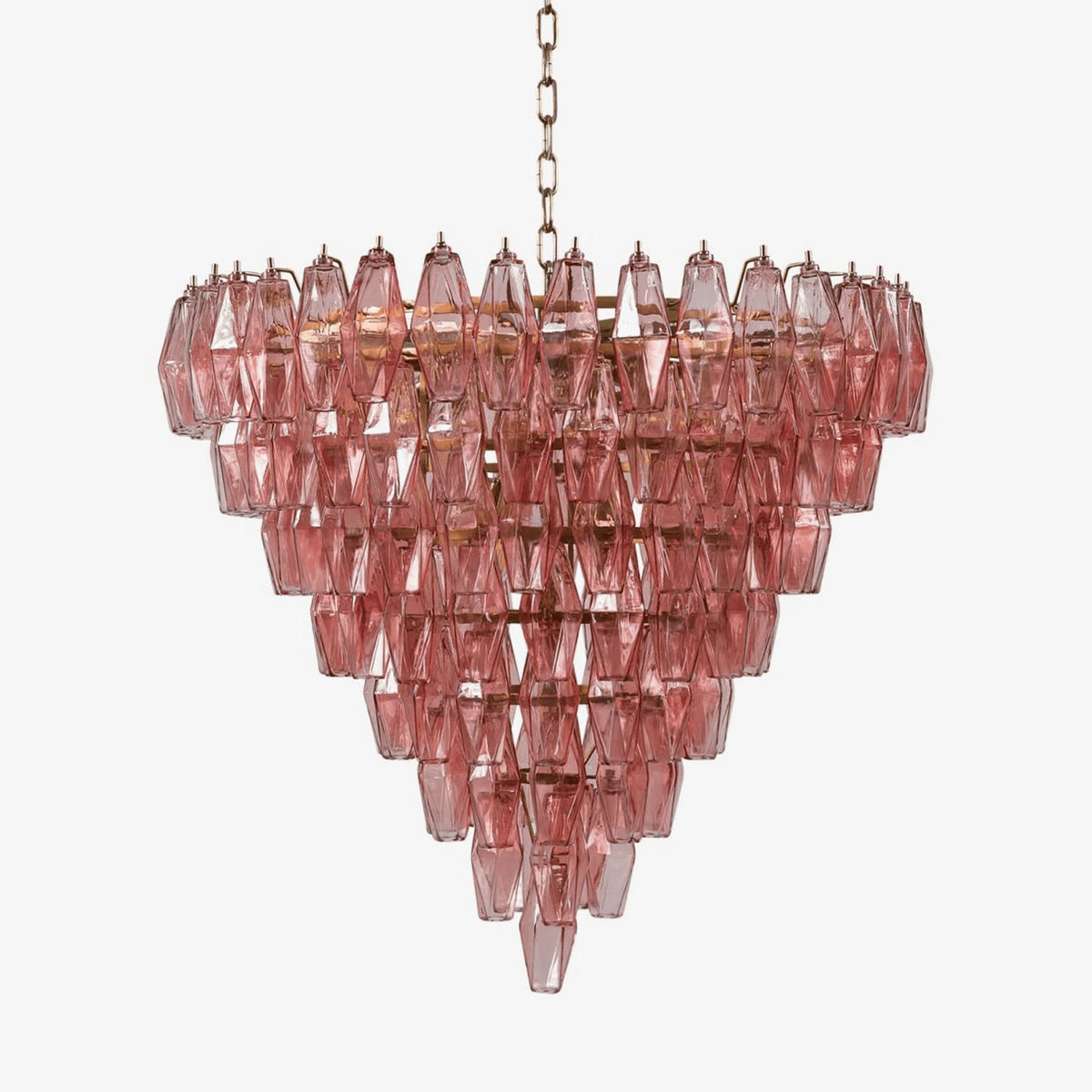 Asti Glass Prism Chandelier in Gold Finish for Modern Interiors
