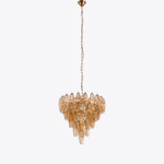 Asti Glass Prism Chandelier in Gold Finish for Modern Interiors