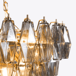 Asti Glass Prism Chandelier in Gold Finish for Modern Interiors