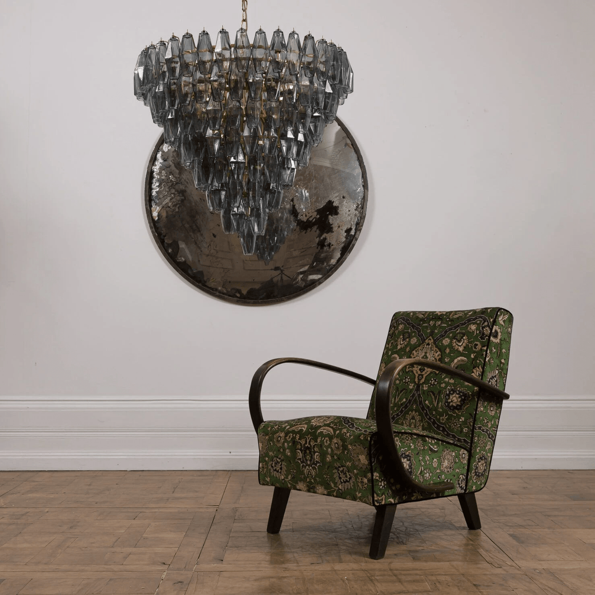 Asti Glass Prism Chandelier in Gold Finish for Modern Interiors