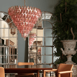 Asti Glass Prism Chandelier in Gold Finish for Modern Interiors