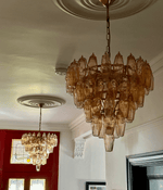 Asti Glass Prism Chandelier in Gold Finish for Modern Interiors