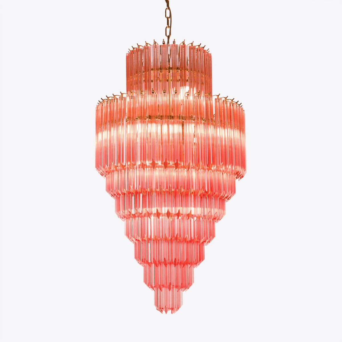 Raphael Glass Chandelier – Modern Tiered Prism Pendant Light