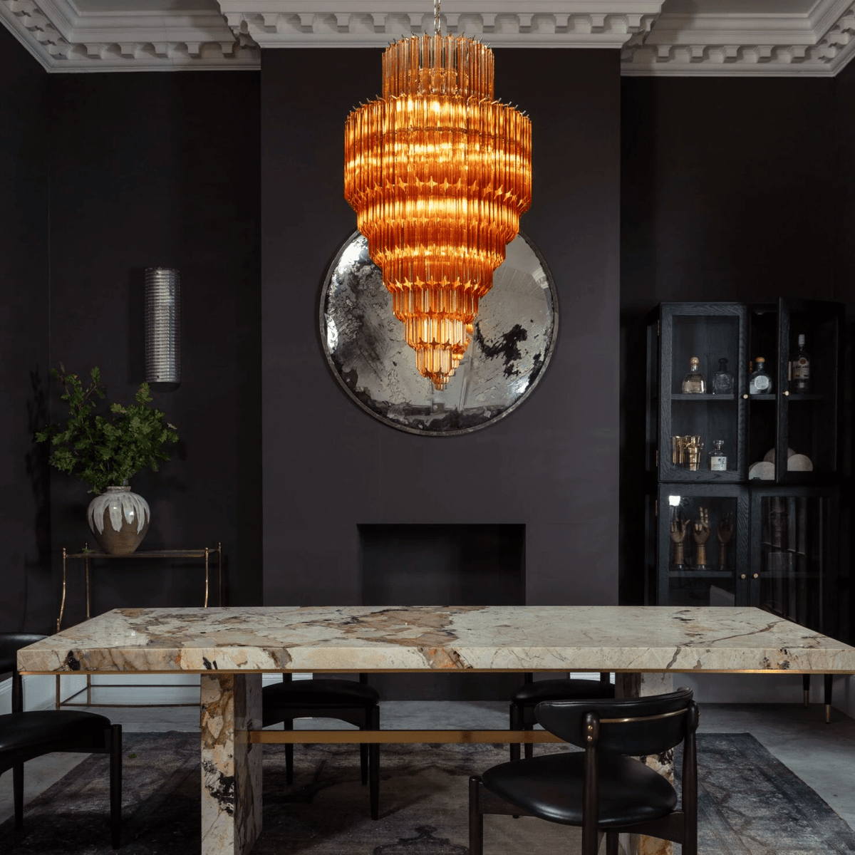 Raphael Glass Chandelier – Modern Tiered Prism Pendant Light