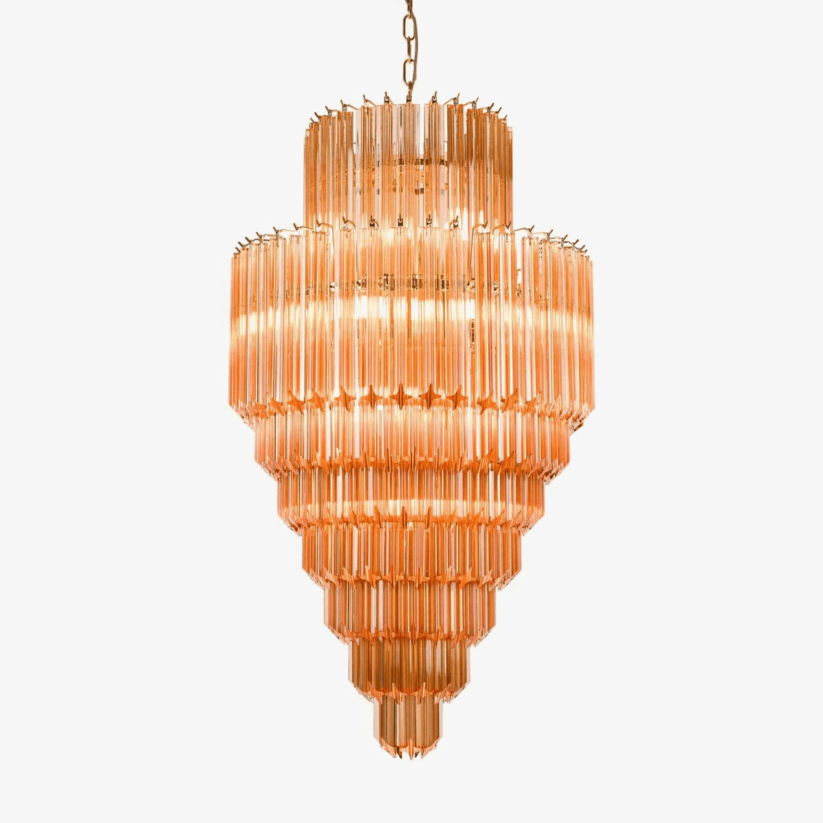Raphael Glass Chandelier – Modern Tiered Prism Pendant Light