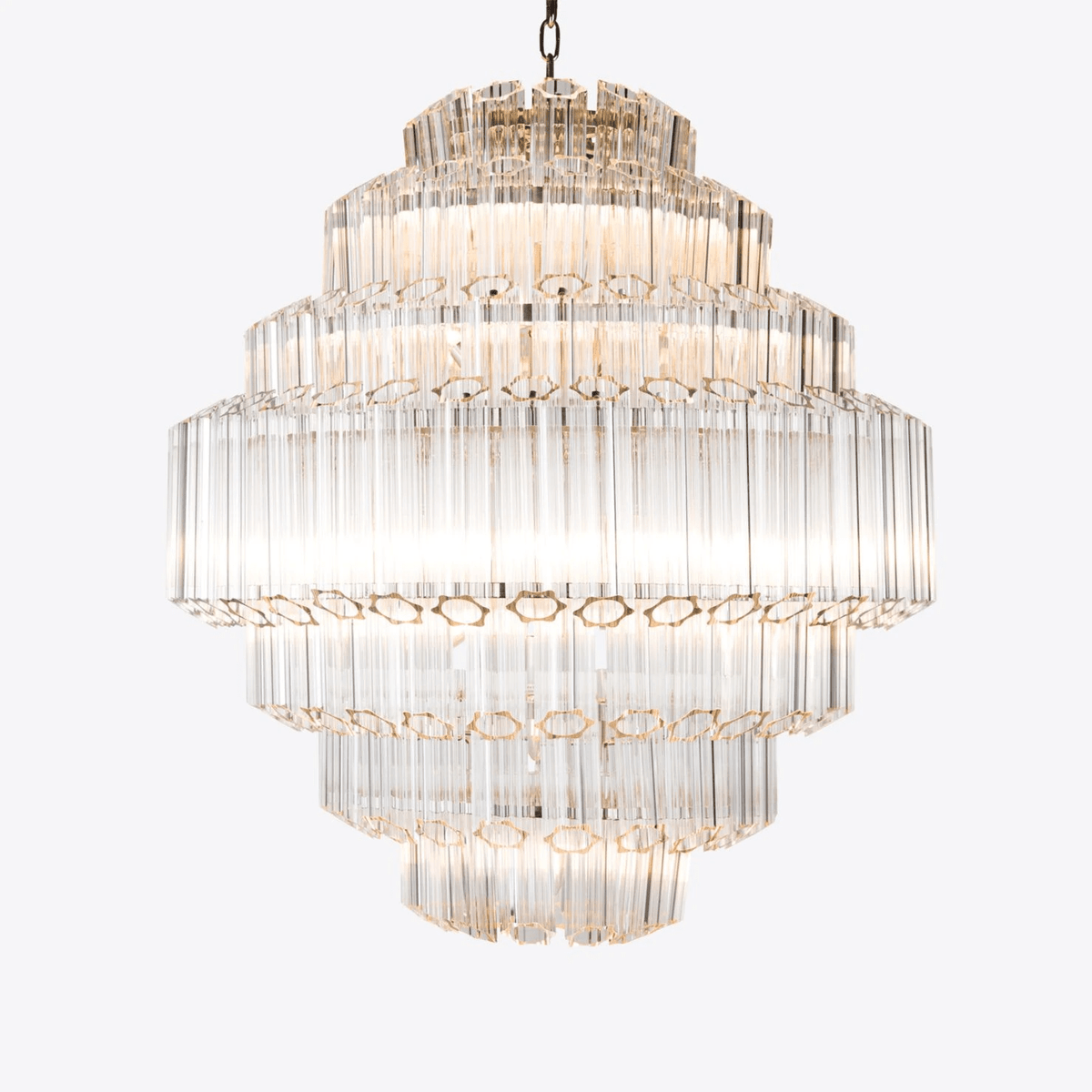 Clear Grande Palermo Chandelier – Modern Glass Tube Statement Light