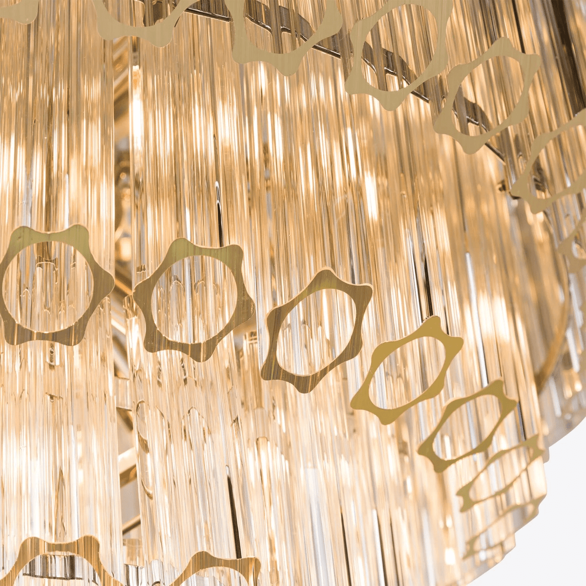 Clear Grande Palermo Chandelier – Modern Glass Tube Statement Light