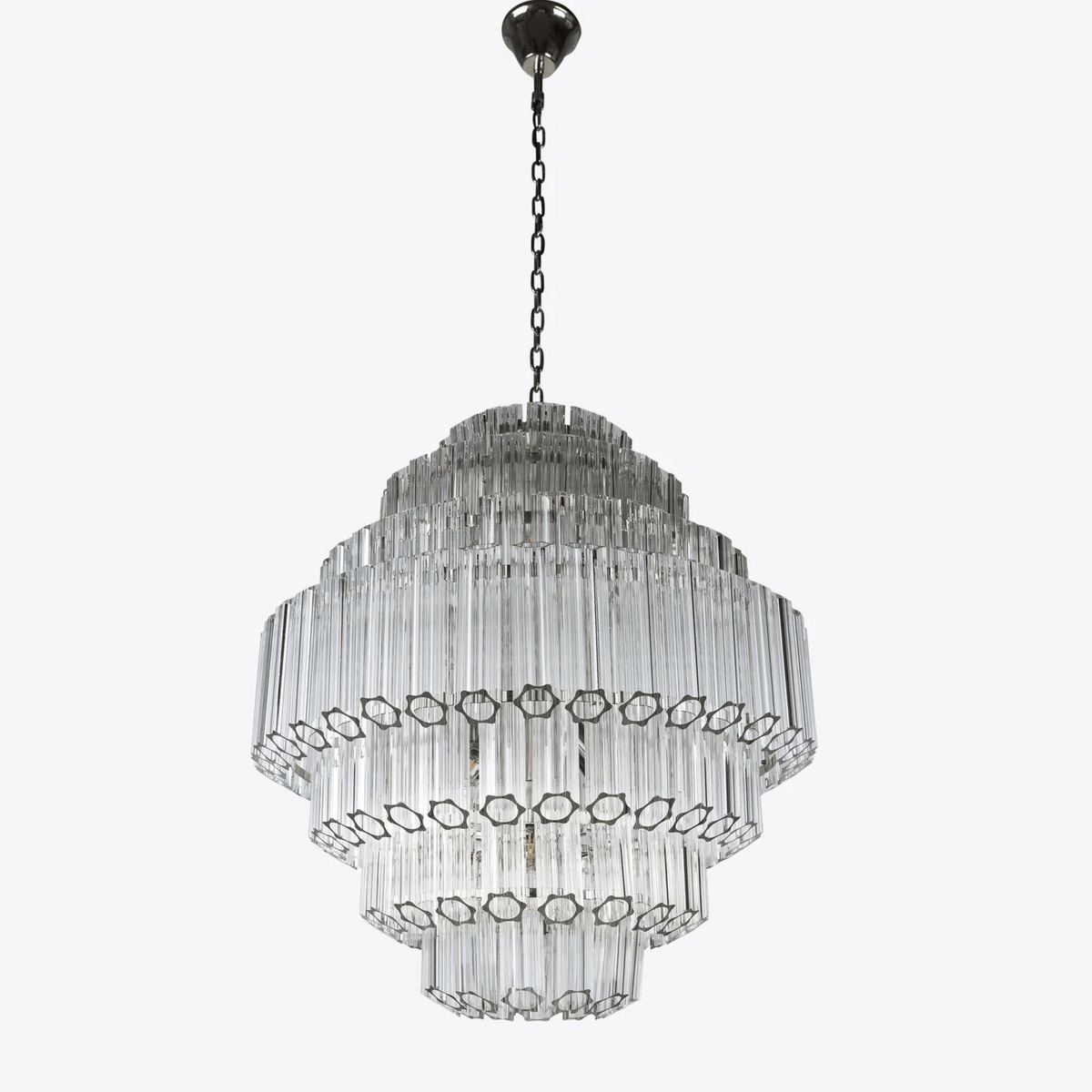 Clear Grande Palermo Chandelier – Modern Glass Tube Statement Light