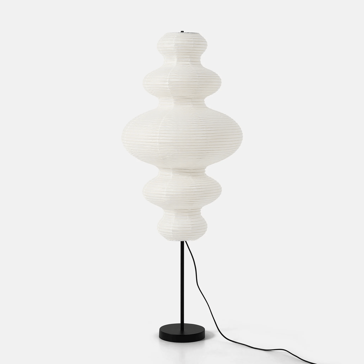 Chigiri Paper Tower Floor Lamp – Handmade Washi Paper Lantern Floor Light