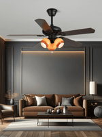 Calantha Bloom Ceiling Fan Light with Scalloped Glass Shades and Wood Blades