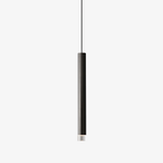 Linea Mono Linear Pendant Light in Matte Black with Brass Accents
