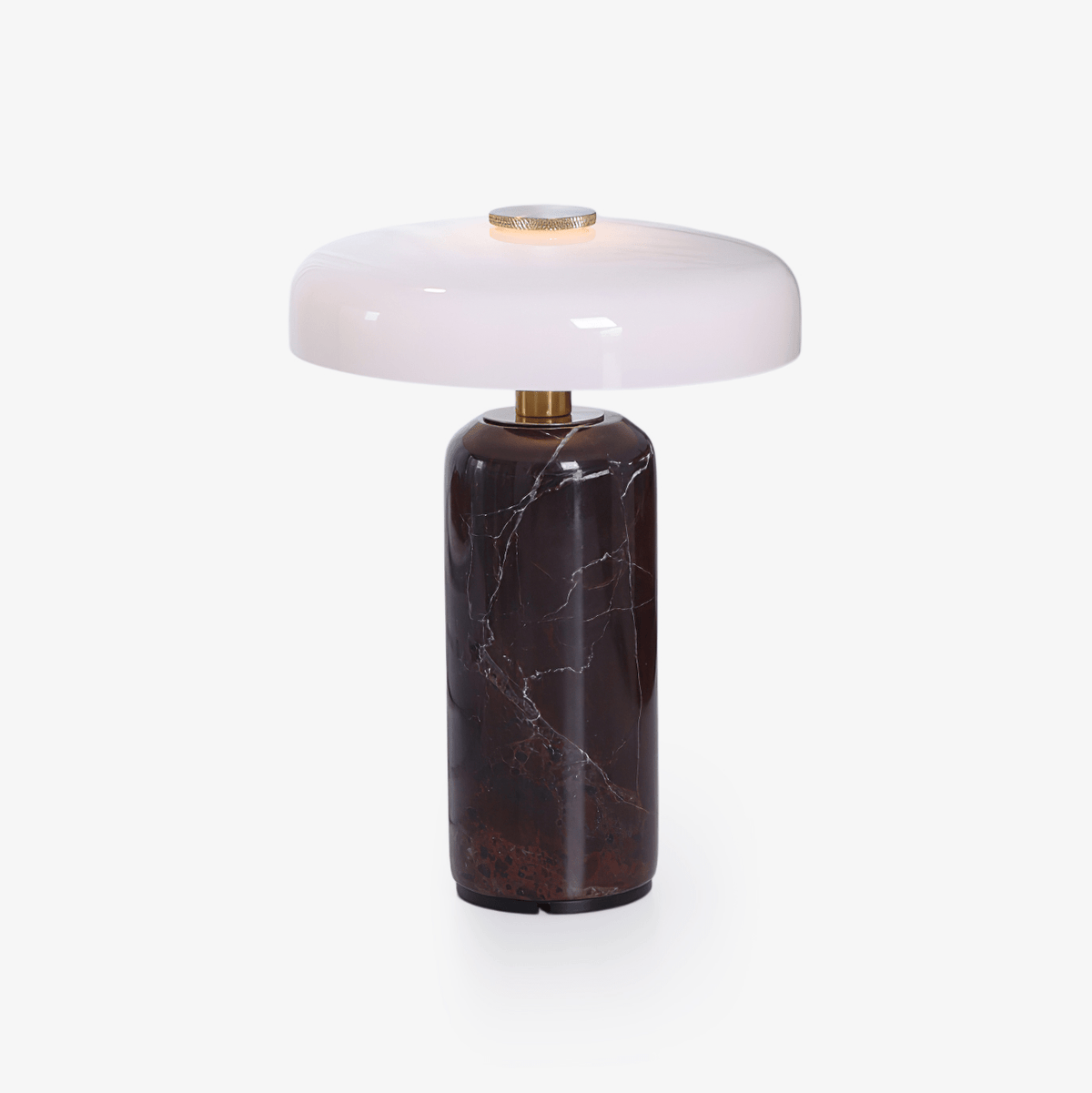 Lunara Marble Table Lamp with Opaline Glass Shade