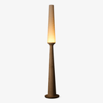 Sora Totem Floor Lamp — Sculptural Solid Wood Base with Fabric Shade