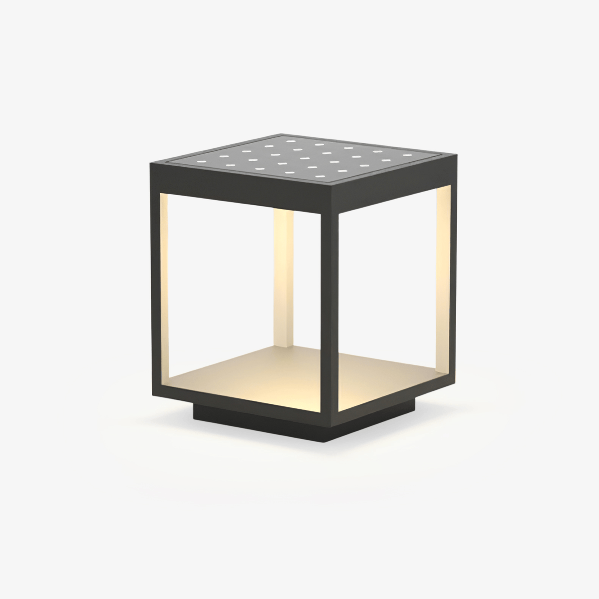 Solar Square Frame Post Light – Modern Waterproof LED Garden Lamp