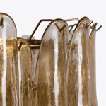 Amber Petalo Chandelier – Modern Brass & Glass Pendant Light