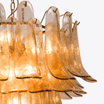 Amber Petalo Chandelier – Modern Brass & Glass Pendant Light