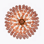 Pink Faceted Glass Drop Chandelier in Polished Gold