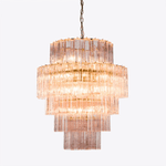 Rina Firenze Five-Tier Glass Chandelier in Polished Gold