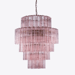 Rina Firenze Five-Tier Glass Chandelier in Polished Gold