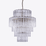 Rina Firenze Five-Tier Glass Chandelier in Polished Gold