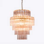 Rina Firenze Five-Tier Glass Chandelier in Polished Gold