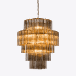 Rina Firenze Five-Tier Glass Chandelier in Polished Gold