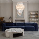 Rina Firenze Five-Tier Glass Chandelier in Polished Gold