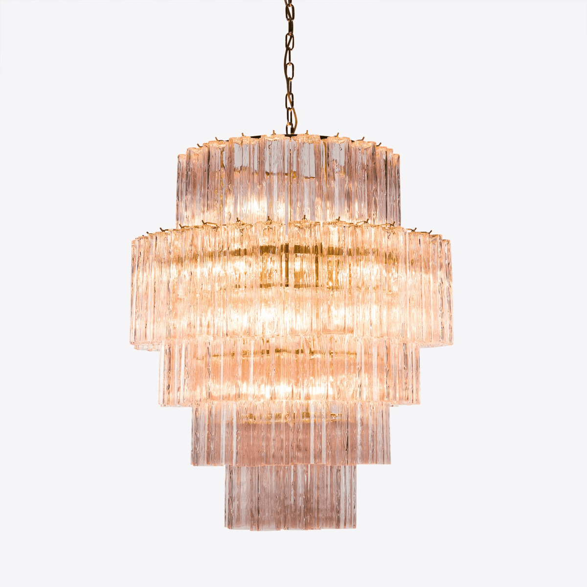 Rina Firenze Five-Tier Glass Chandelier in Polished Gold
