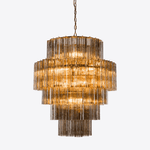 Rina Firenze Five-Tier Glass Chandelier in Polished Gold