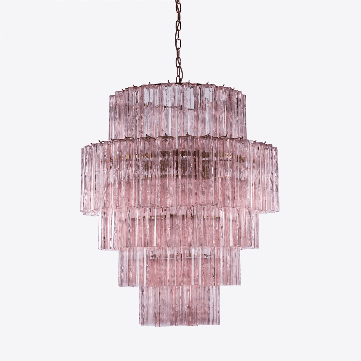 Rina Firenze Five-Tier Glass Chandelier in Polished Gold