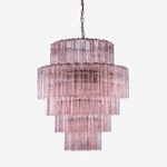 Rina Firenze Five-Tier Glass Chandelier in Polished Gold