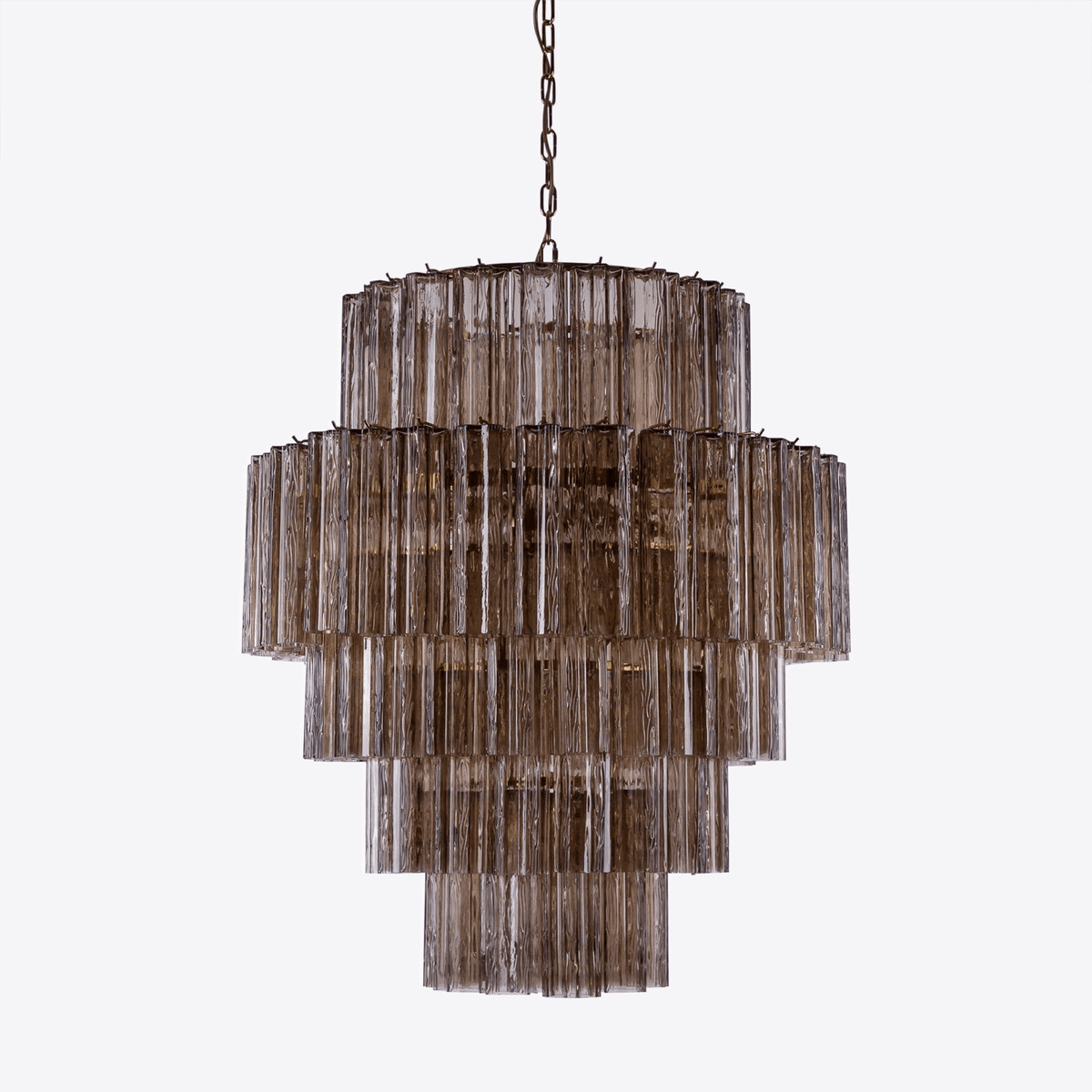 Rina Firenze Five-Tier Glass Chandelier in Polished Gold