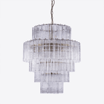 Rina Firenze Five-Tier Glass Chandelier in Polished Gold