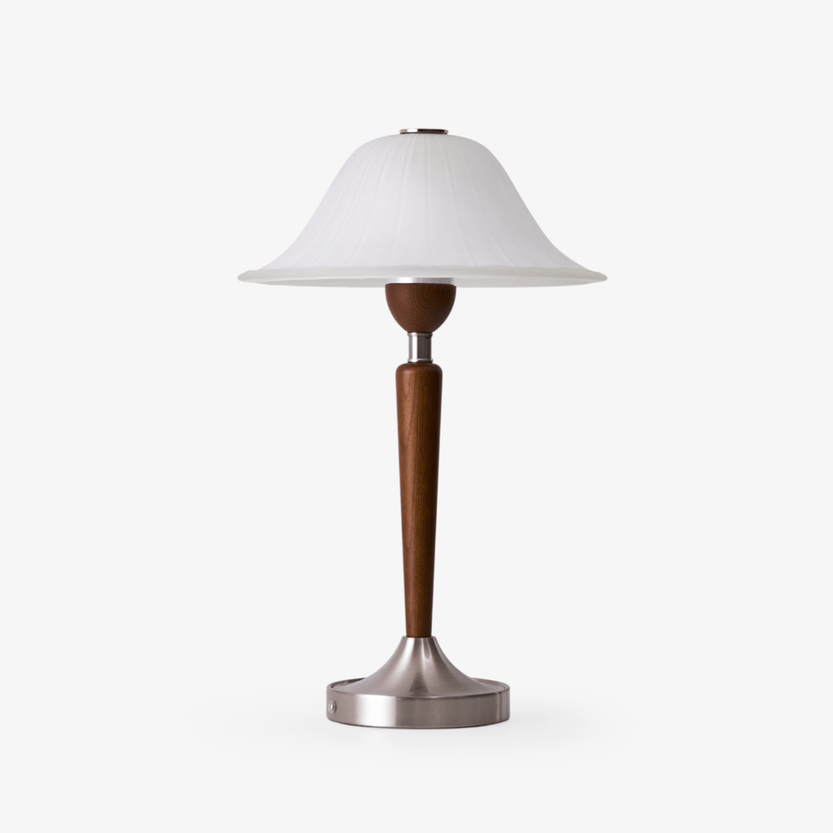Winston Vintage Table Lamp – Fluted Glass & Walnut Wood LED Desk Lamp