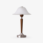 Winston Vintage Table Lamp – Fluted Glass & Walnut Wood LED Desk Lamp