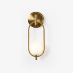 Aurea Brass Wall Sconce – Modern Minimalist Oval Glass Wall Light