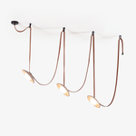 Lasso Stone Pendant Light — Sculptural Travertine & Leather Hanging Lamp