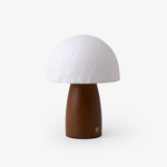 Myco Mushroom Table Lamp with Walnut Wood Base and LED
