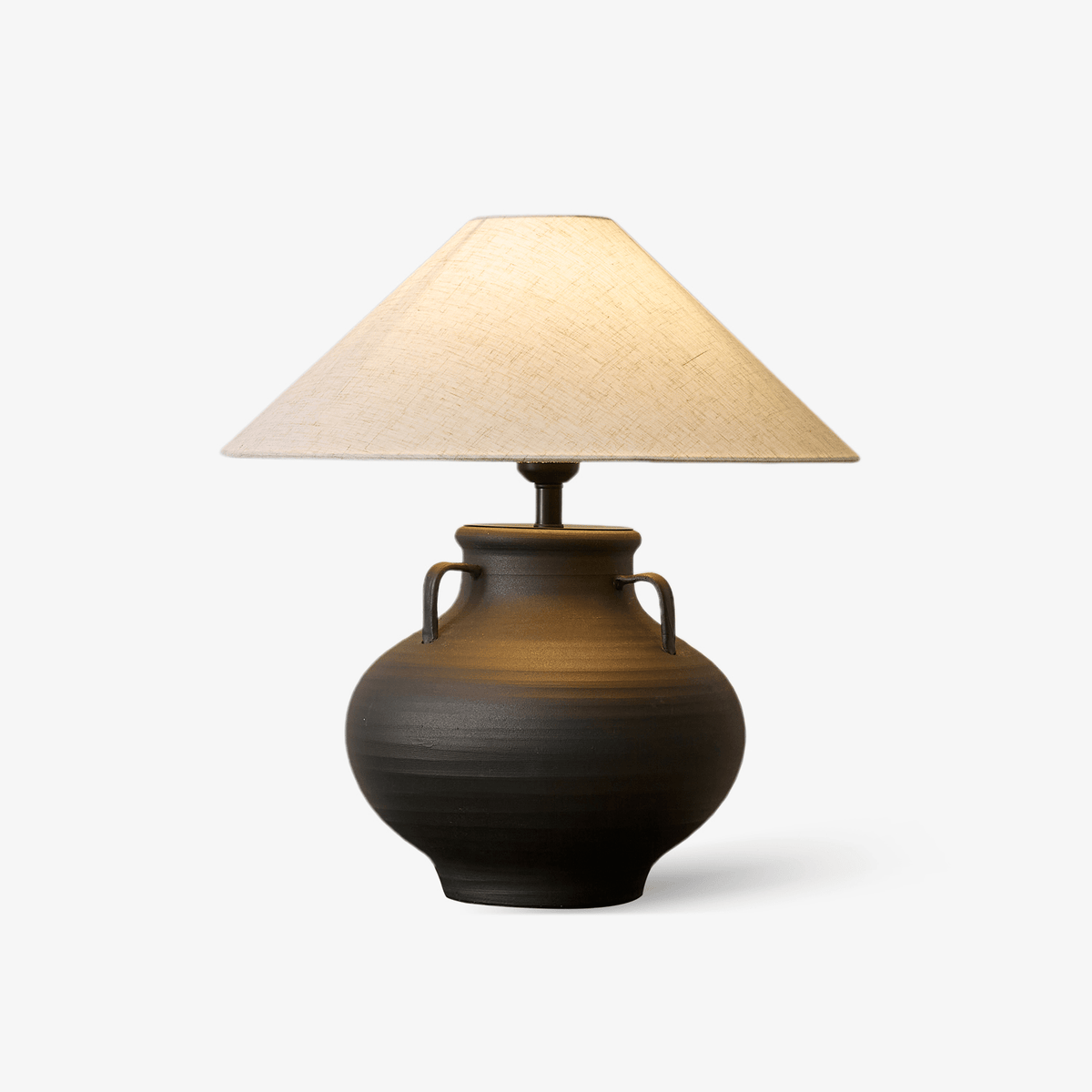 Obscura Ceramic Table Lamp with Fabric Shade for Modern Interiors