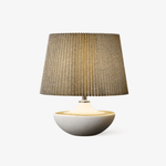 Cordelle Sculptural Ceramic Table Lamp with Pleated Fabric Shade