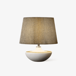 Cordelle Sculptural Ceramic Table Lamp with Pleated Fabric Shade