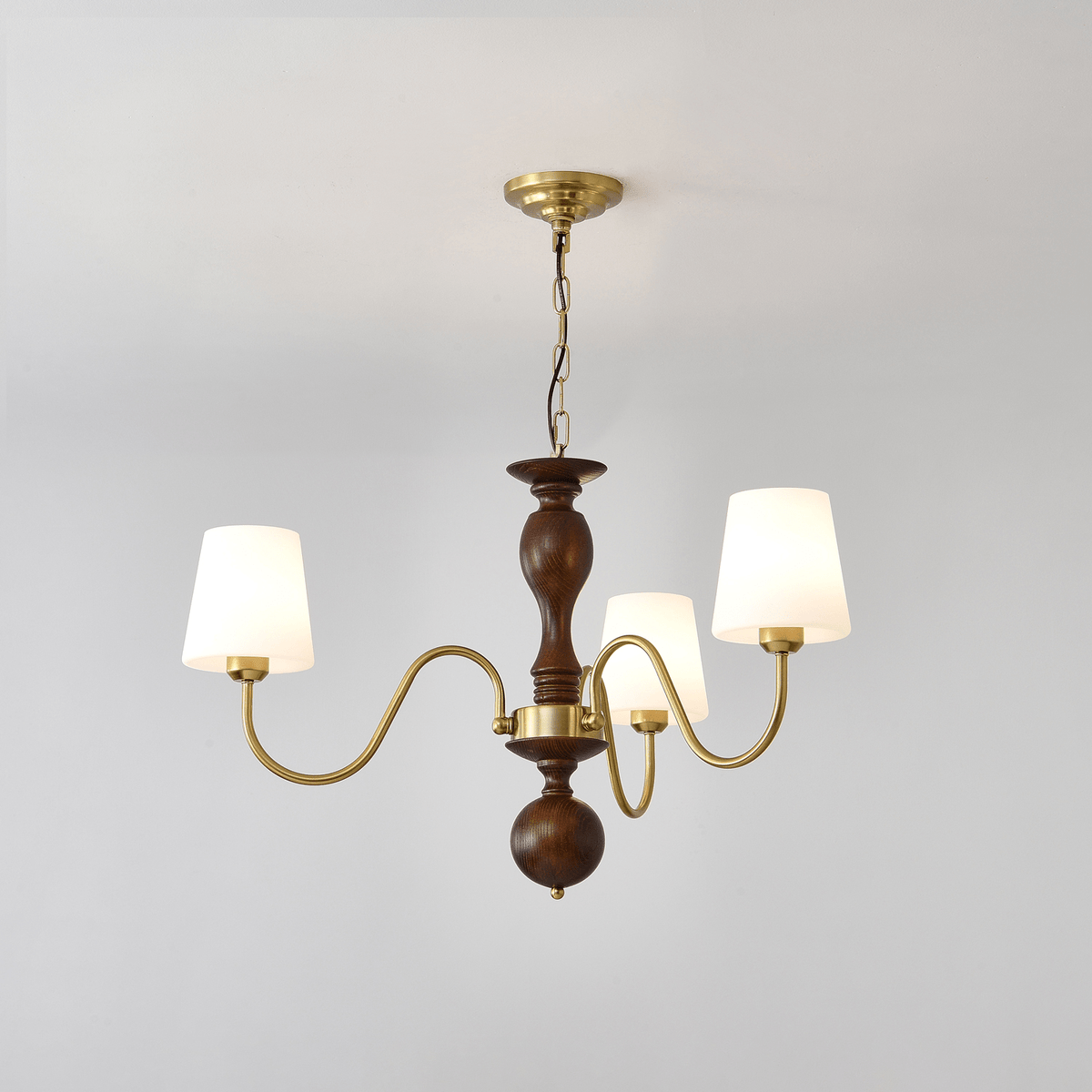 Grove Haven Wood and Brass Chandelier for Dining Room and Living Room