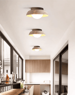 Caelo Travertine Dome LED Ceiling Light – Modern Flush Mount for Bedroom & Living Room