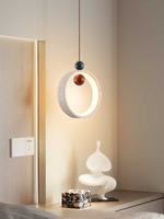 Orvion Sculptural Travertine Pendant Light with LED Illumination