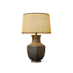 Orendi Ceramic Table Lamp with Linen Shade for Bedroom and Living Room