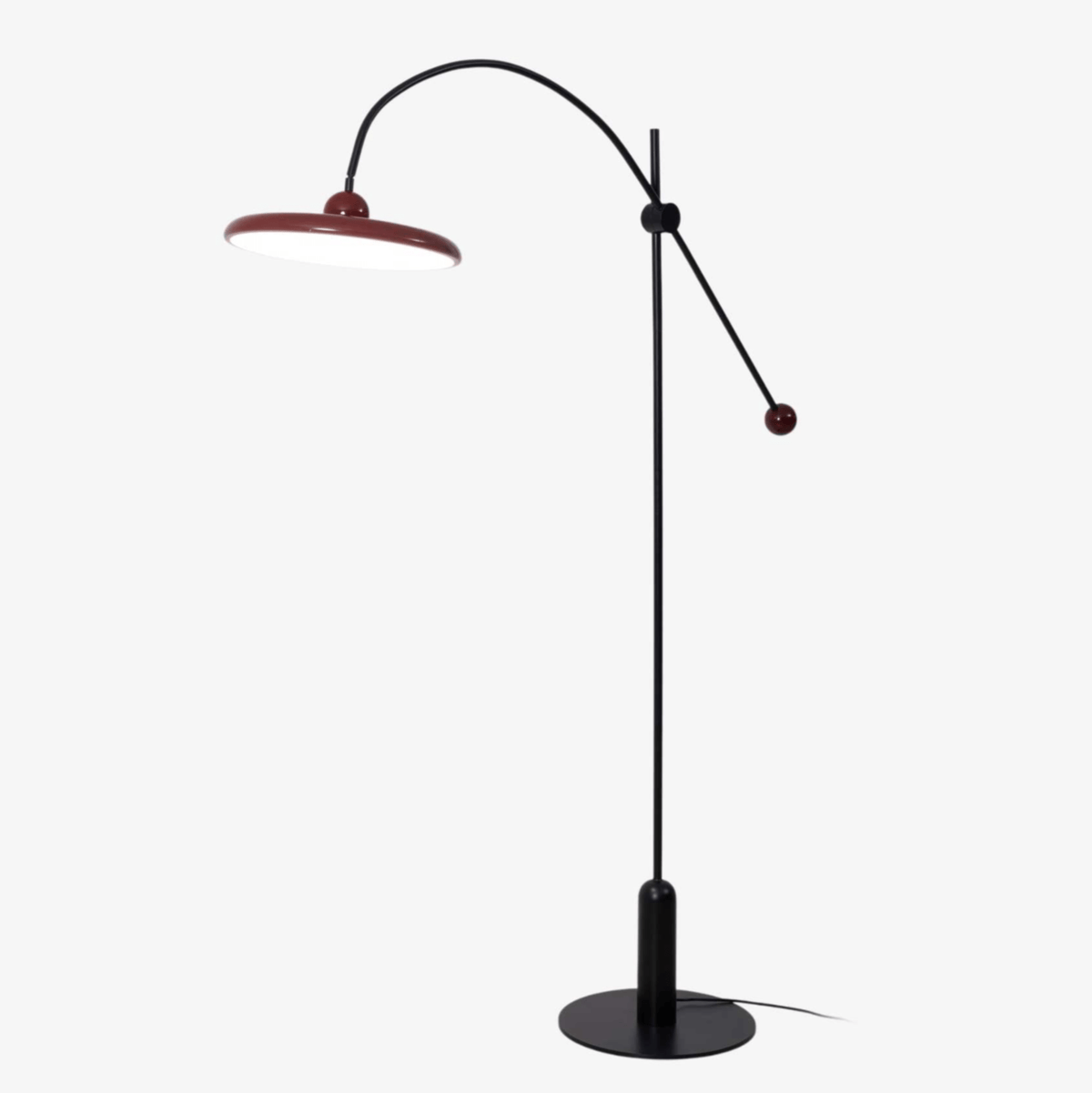Lola Floor Lamp – Sculptural Modern LED Floor Lamp with Asymmetrical Red Shade