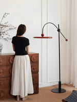 Lola Floor Lamp – Sculptural Modern LED Floor Lamp with Asymmetrical Red Shade