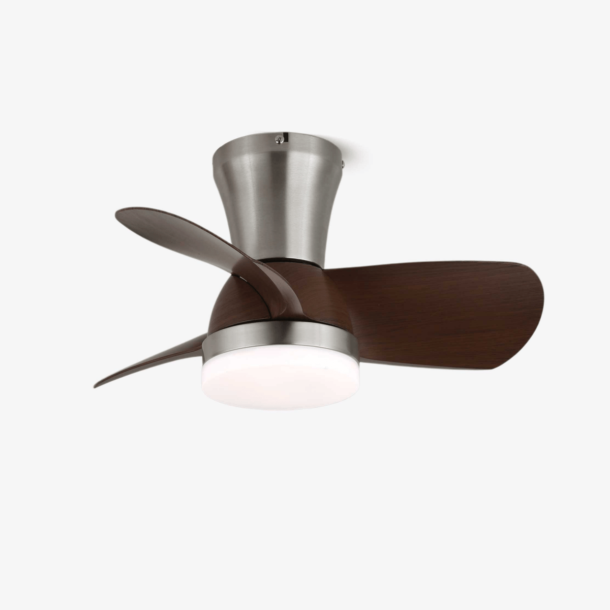 Aero Echo Ceiling Fan Light with LED, Modern Walnut Finish