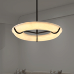 Carve Alabaster Ring Pendant Light – Modern Minimalist LED Chandelier